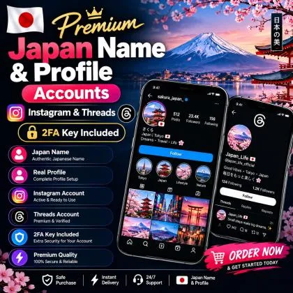 Premium Japan Name Accounts | Instagram & Threads | 2FA Key Included 🔐
