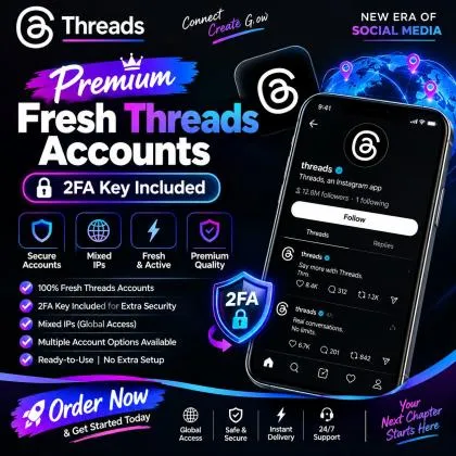 Premium Fresh Threads Accounts | Mixed IPs | 2FA Key Included 🔐 | Secure & Ready-to-Use